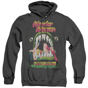 AN OFFCIALLY LICENSED DC JAWS ADULT UNISEX HEATHER PULLOVER HOODIE BLACK