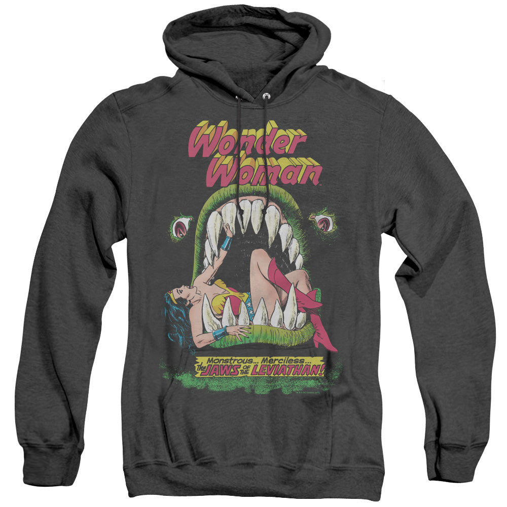AN OFFCIALLY LICENSED DC JAWS ADULT UNISEX HEATHER PULLOVER HOODIE BLACK