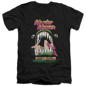 AN OFFCIALLY LICENSED DC JAWS MEN'S V-NECK T-SHIRT BLACK