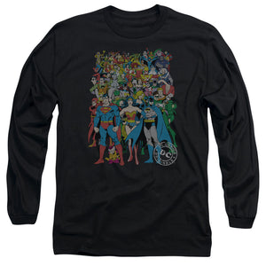 AN OFFCIALLY LICENSED DC ORIGINAL UNIVERSE MEN'S LONG SLEEVE T-SHIRT BLACK