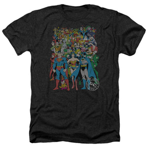 AN OFFCIALLY LICENSED DC ORIGINAL UNIVERSE MEN'S HEATHER T-SHIRT CHARCOAL