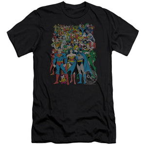 AN OFFCIALLY LICENSED DC ORIGINAL UNIVERSE MEN'S PREMIUM SLIM FIT T-SHIRT BLACK