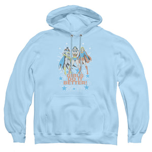AN OFFCIALLY LICENSED DC STAR OF PARADISE ISLAND ADULT UNISEX PULLOVER HOODIE LIGHT BLUE