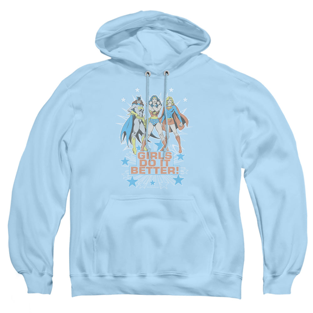 AN OFFCIALLY LICENSED DC STAR OF PARADISE ISLAND ADULT UNISEX PULLOVER HOODIE LIGHT BLUE