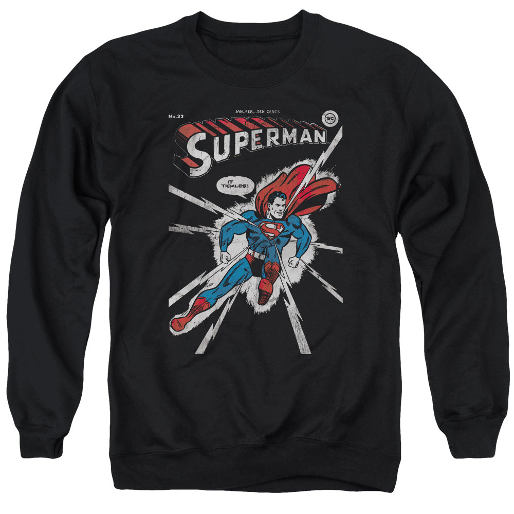 AN OFFCIALLY LICENSED DC COVER ME ADULT UNISEX CREWNECK SWEATSHIRT BLACK