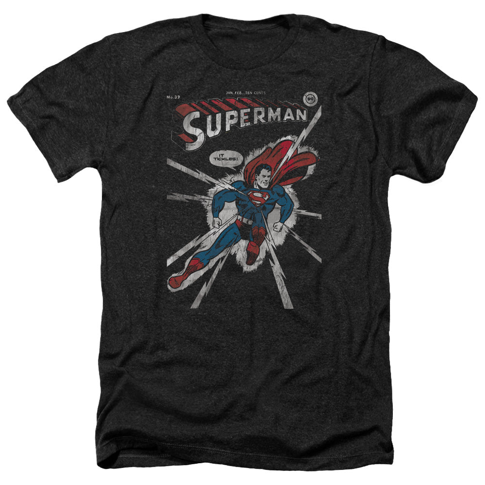 AN OFFCIALLY LICENSED DC COVER ME MEN'S HEATHER T-SHIRT CHARCOAL