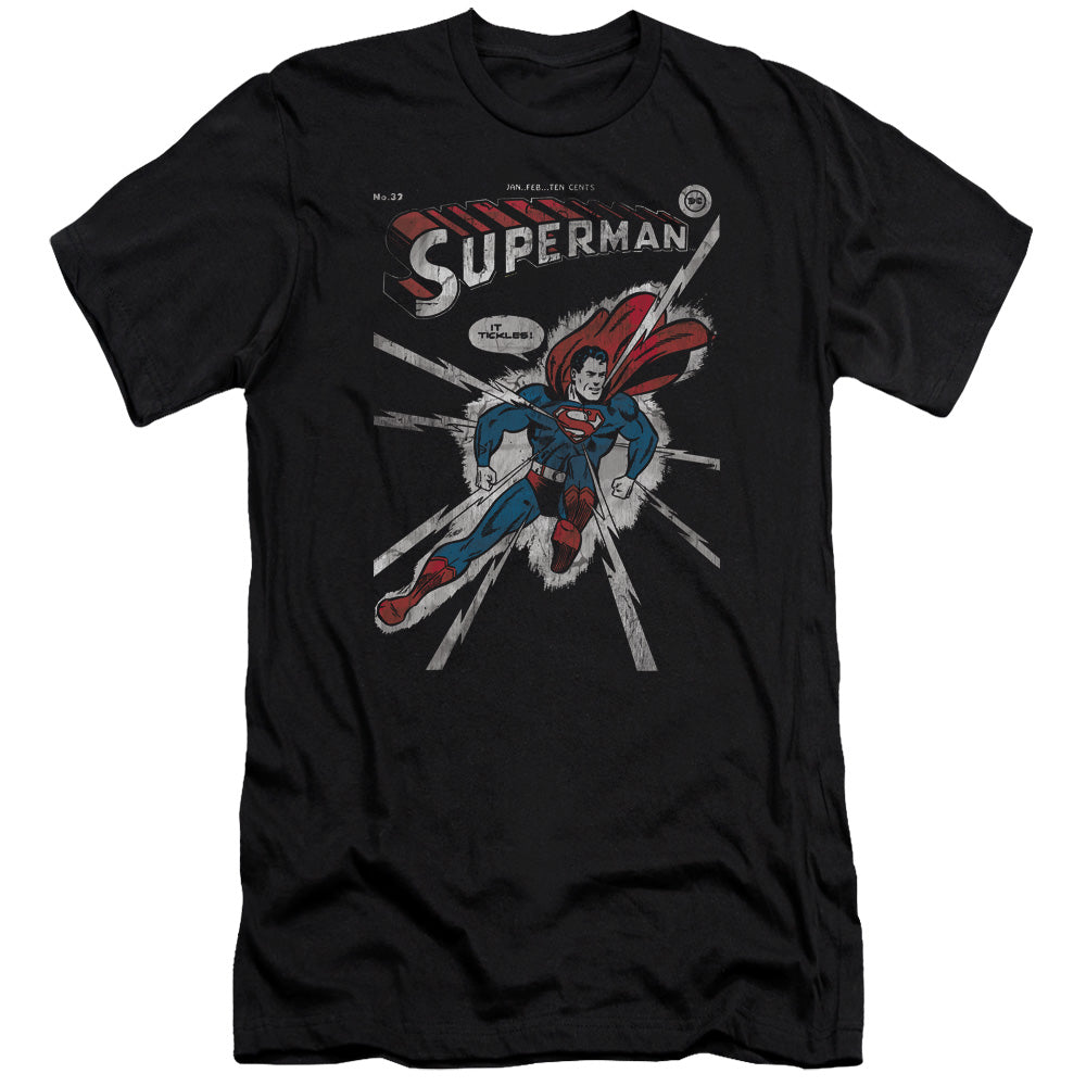 AN OFFCIALLY LICENSED DC COVER ME MEN'S PREMIUM SLIM FIT T-SHIRT BLACK