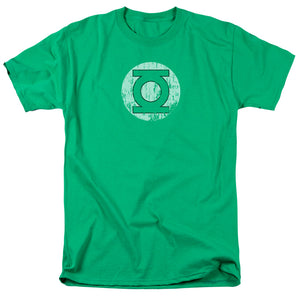 AN OFFCIALLY LICENSED DC DISTRESSED LANTERN LOGO MEN'S REGULAR FIT T-SHIRT KELLY GREEN