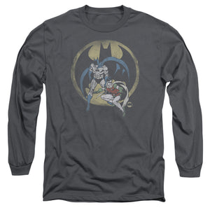 AN OFFCIALLY LICENSED DC TEAM MEN'S LONG SLEEVE T-SHIRT CHARCOAL