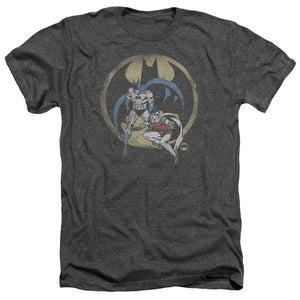 AN OFFCIALLY LICENSED DC TEAM MEN'S HEATHER T-SHIRT CHARCOAL