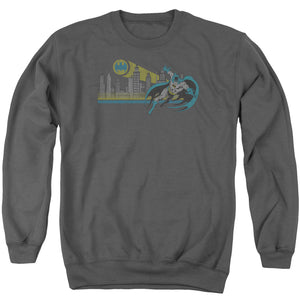 AN OFFCIALLY LICENSED DC GOTHAM RETRO ADULT UNISEX CREWNECK SWEATSHIRT CHARCOAL