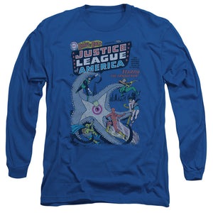 AN OFFCIALLY LICENSED DC NO 28 MEN'S LONG SLEEVE T-SHIRT ROYAL