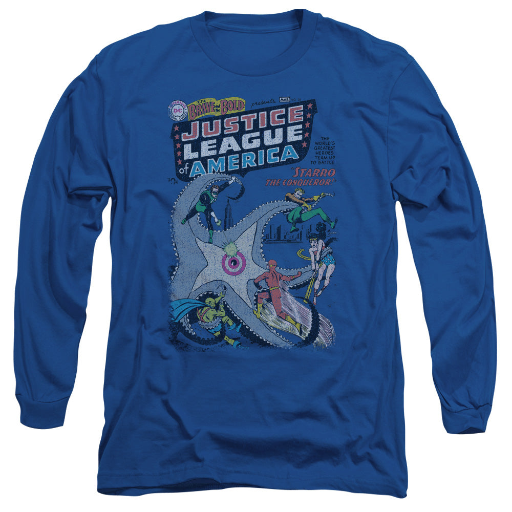 AN OFFCIALLY LICENSED DC NO 28 MEN'S LONG SLEEVE T-SHIRT ROYAL