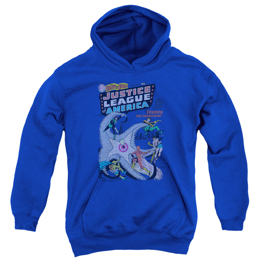 AN OFFCIALLY LICENSED DC NO 28 YOUTH HOODIE ROYAL