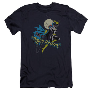 AN OFFCIALLY LICENSED DC NIGHT PERSON MEN'S PREMIUM SLIM FIT T-SHIRT NAVY