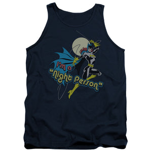 AN OFFCIALLY LICENSED DC NIGHT PERSON ADULT UNISEX TANK TOP NAVY