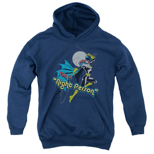 AN OFFCIALLY LICENSED DC NIGHT PERSON YOUTH HOODIE NAVY