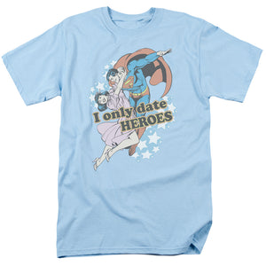 AN OFFCIALLY LICENSED DC FICKLE MEN'S REGULAR FIT T-SHIRT LIGHT BLUE