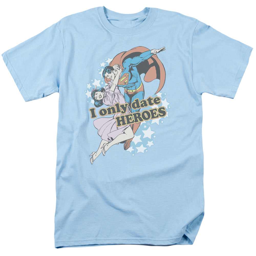 AN OFFCIALLY LICENSED DC FICKLE MEN'S REGULAR FIT T-SHIRT LIGHT BLUE