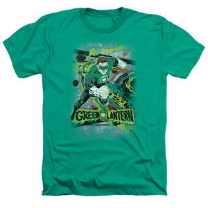 AN OFFCIALLY LICENSED DC SPACE SECTOR 2814 MEN'S HEATHER T-SHIRT KELLY GREEN