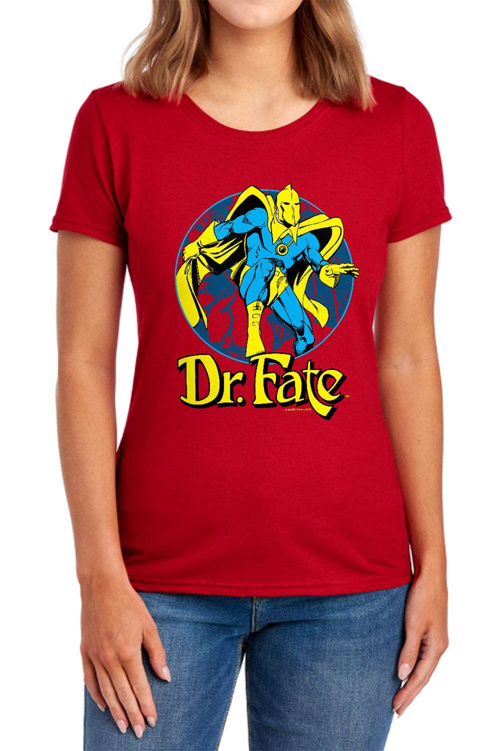 AN OFFCIALLY LICENSED DC DR FATE ANKH WOMEN'S REGULAR FIT T-SHIRT NAVY