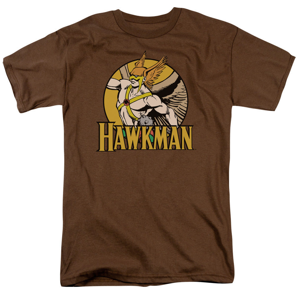 AN OFFCIALLY LICENSED DC HAWKMAN MEN'S REGULAR FIT T-SHIRT COFFEE