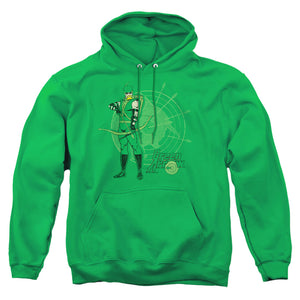 AN OFFCIALLY LICENSED DC ARROW TARGET ADULT UNISEX PULLOVER HOODIE KELLY GREEN