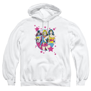 AN OFFCIALLY LICENSED DC WE ARE SUPERIOR ADULT UNISEX PULLOVER HOODIE WHITE