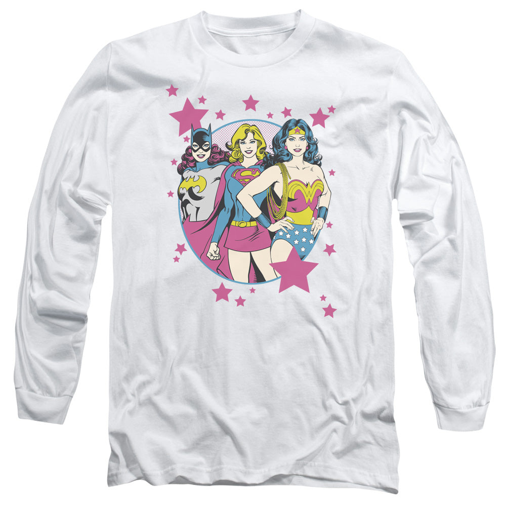 AN OFFCIALLY LICENSED DC WE ARE SUPERIOR MEN'S LONG SLEEVE T-SHIRT WHITE