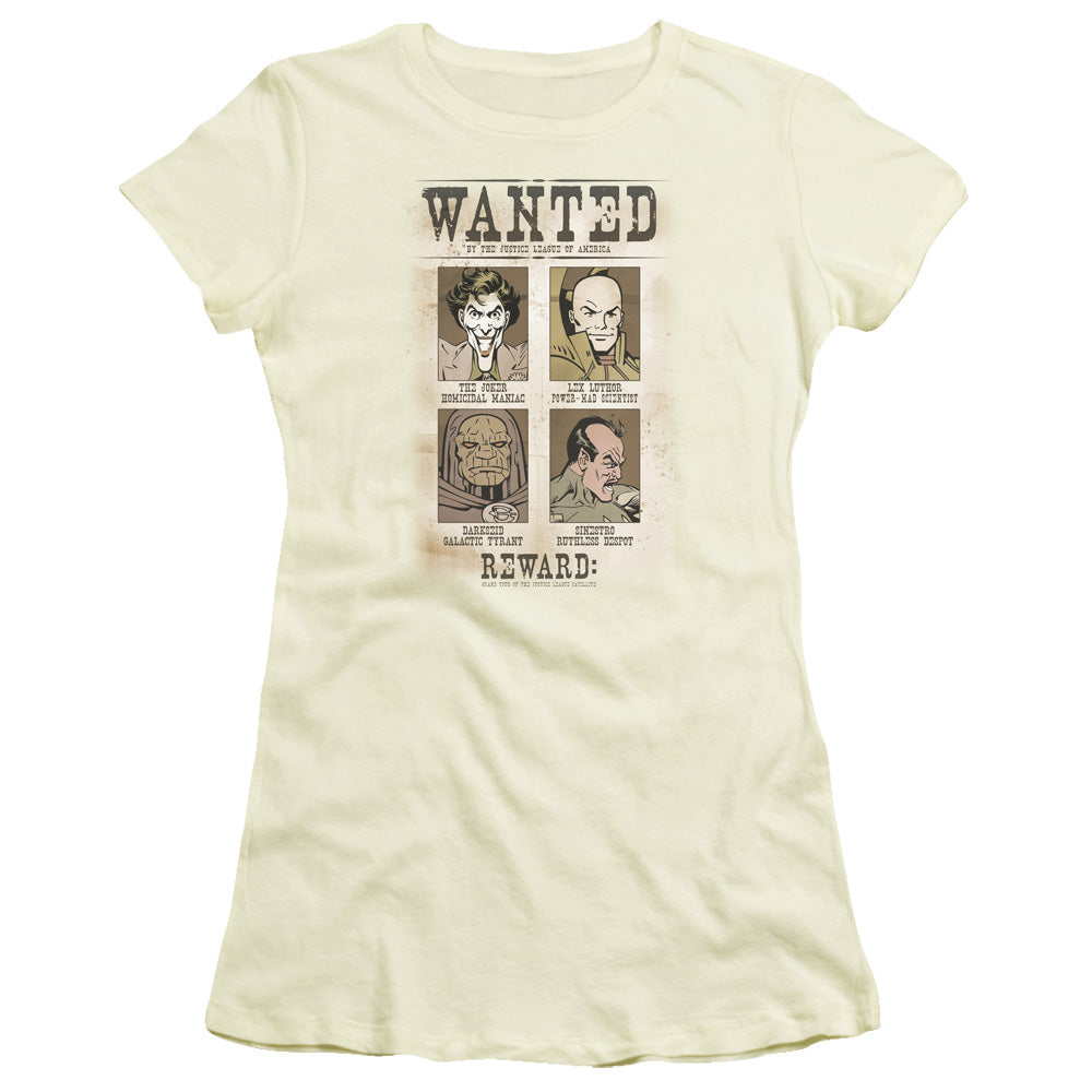 DC Wanted Poster Licensed Women's T-Shirt Juniors LG