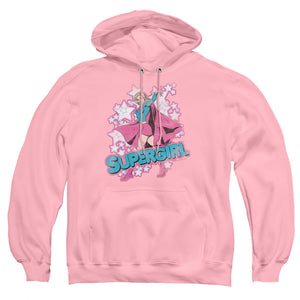 AN OFFCIALLY LICENSED DC IM SUPERGIRL ADULT UNISEX PULLOVER HOODIE PINK