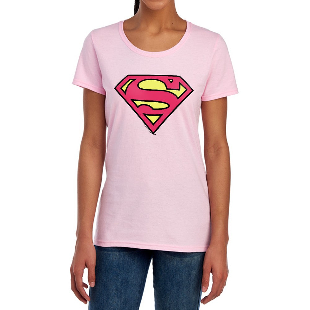 DC Superman Classic Logo Licensed Women's T-Shirt Regular Fit SM-2X