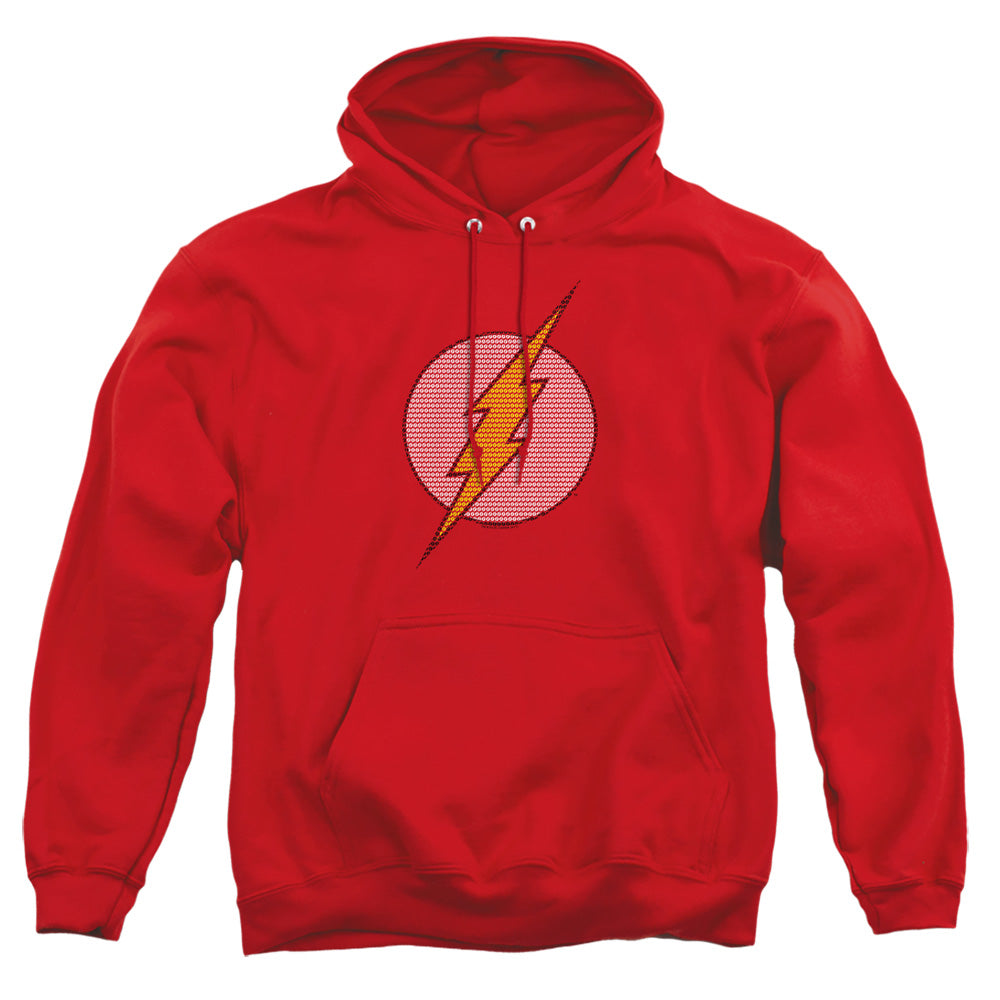 AN OFFCIALLY LICENSED DC FLASH FLASH LITTLE LOGOS ADULT UNISEX PULLOVER HOODIE RED