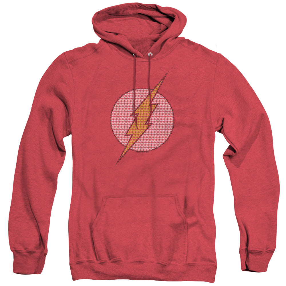 AN OFFCIALLY LICENSED DC FLASH FLASH LITTLE LOGOS ADULT UNISEX HEATHER PULLOVER HOODIE RED