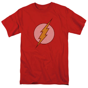 AN OFFCIALLY LICENSED DC FLASH FLASH LITTLE LOGOS MEN'S REGULAR FIT T-SHIRT RED