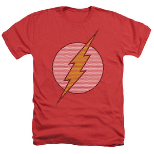 AN OFFCIALLY LICENSED DC FLASH FLASH LITTLE LOGOS MEN'S HEATHER T-SHIRT RED