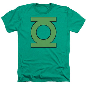 AN OFFCIALLY LICENSED DC GL EMBLEM MEN'S HEATHER T-SHIRT KELLY GREEN