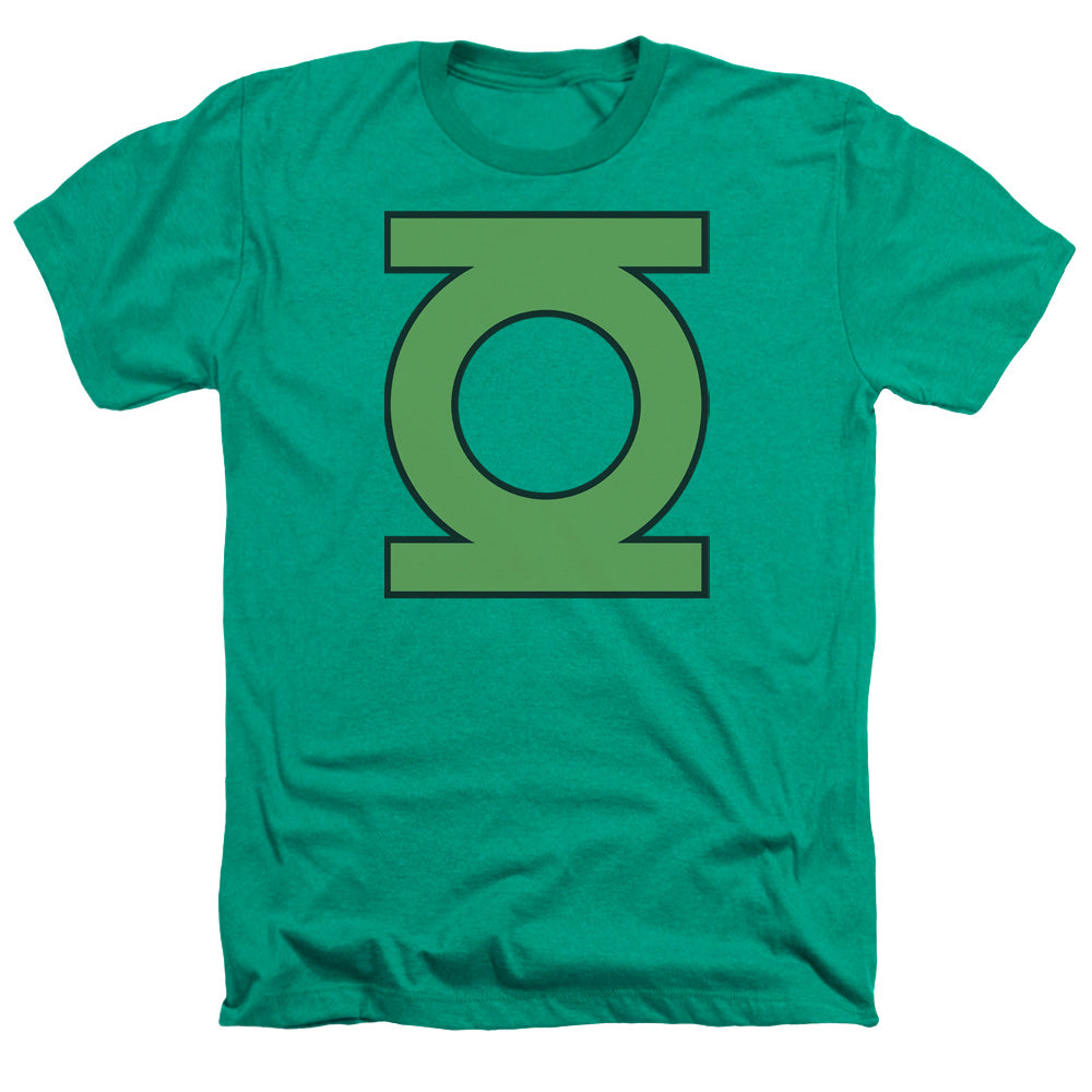 AN OFFCIALLY LICENSED DC GL EMBLEM MEN'S HEATHER T-SHIRT KELLY GREEN