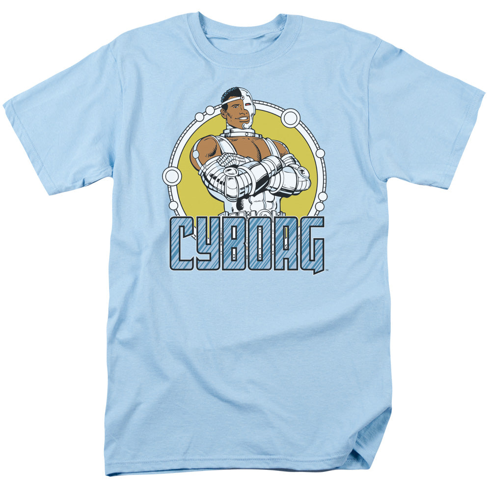 AN OFFCIALLY LICENSED DC CYBORG MEN'S REGULAR FIT T-SHIRT CAROLINA BLUE