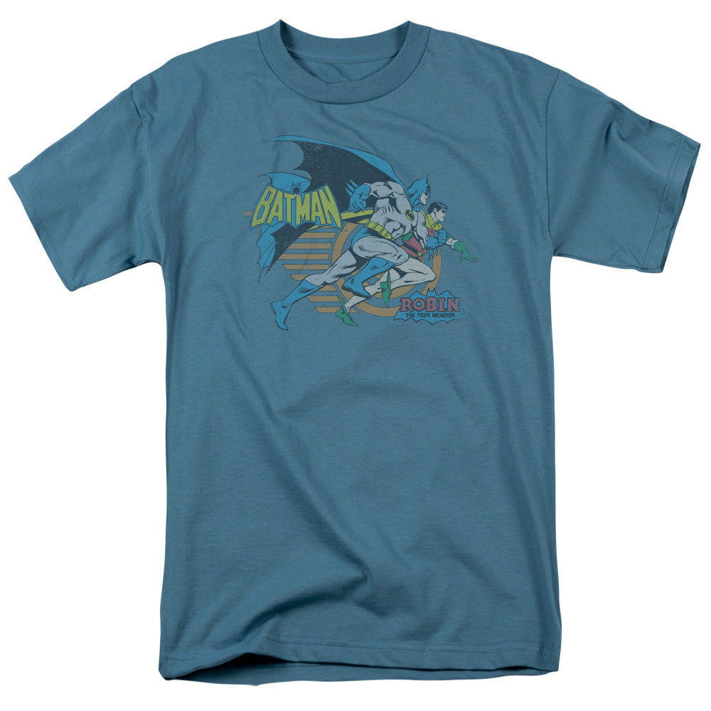 AN OFFCIALLY LICENSED DC DUO MEN'S REGULAR FIT T-SHIRT SLATE