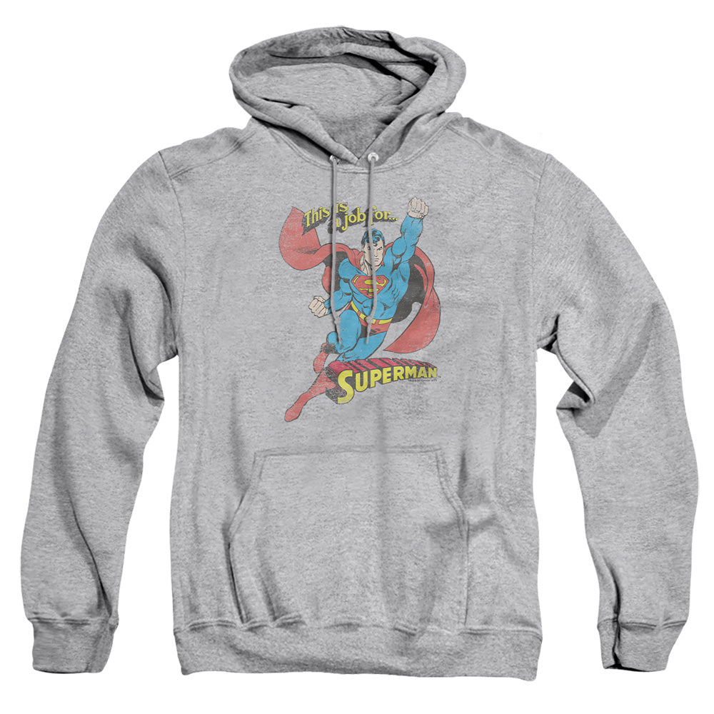 AN OFFCIALLY LICENSED DC ON THE JOB ADULT UNISEX PULLOVER HOODIE ATHLETIC HEATHER