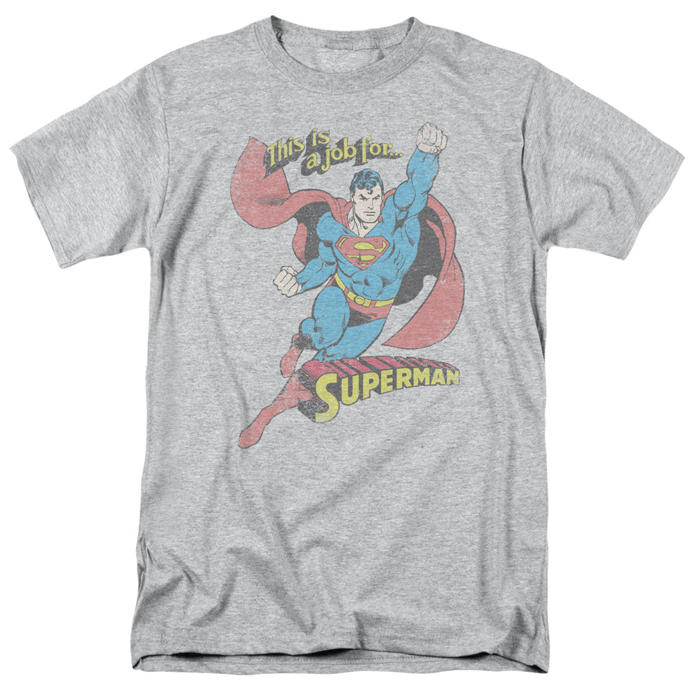AN OFFCIALLY LICENSED DC ON THE JOB MEN'S REGULAR FIT T-SHIRT ATHLETIC HEATHER