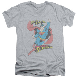 AN OFFCIALLY LICENSED DC ON THE JOB MEN'S V-NECK T-SHIRT ATHLETIC HEATHER