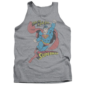 AN OFFCIALLY LICENSED DC ON THE JOB ADULT UNISEX TANK TOP ATHLETIC HEATHER