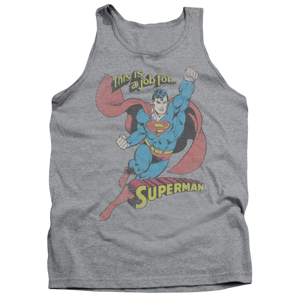 AN OFFCIALLY LICENSED DC ON THE JOB ADULT UNISEX TANK TOP ATHLETIC HEATHER