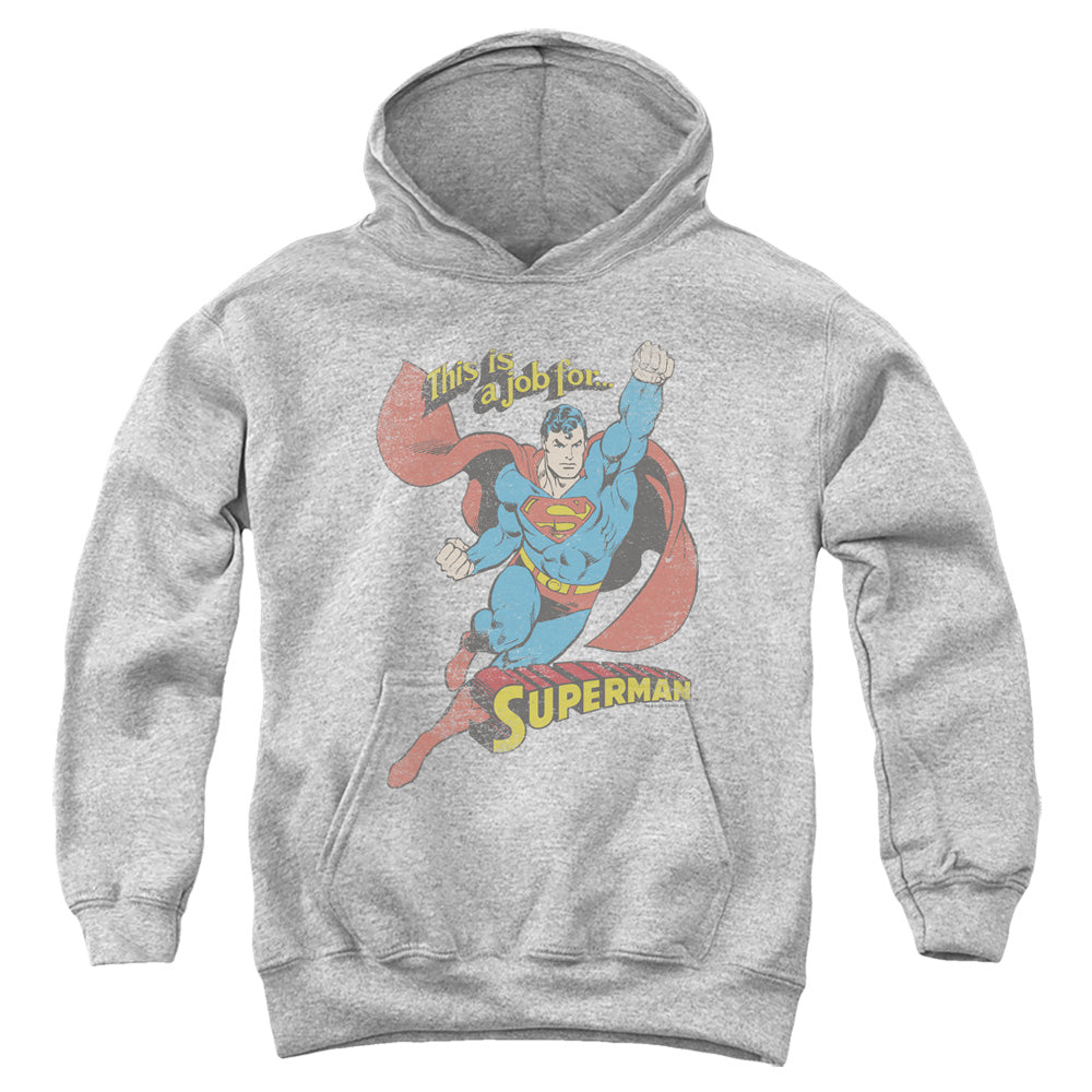 AN OFFCIALLY LICENSED DC ON THE JOB YOUTH HOODIE ATHLETIC HEATHER