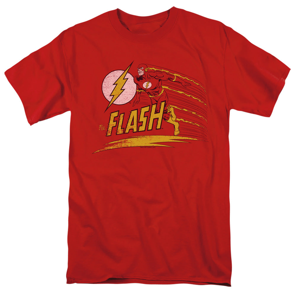 AN OFFCIALLY LICENSED DC FLASH LIKE LIGHTNING MEN'S REGULAR FIT T-SHIRT RED