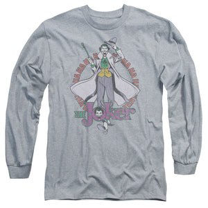 AN OFFCIALLY LICENSED DC MANIACAL MEN'S LONG SLEEVE T-SHIRT ATHLETIC HEATHER