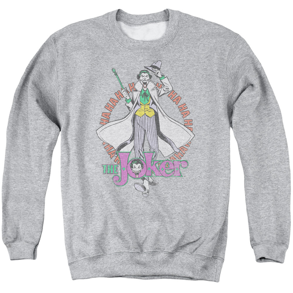 AN OFFCIALLY LICENSED DC MANIACAL ADULT UNISEX CREWNECK SWEATSHIRT ATHLETIC HEATHER