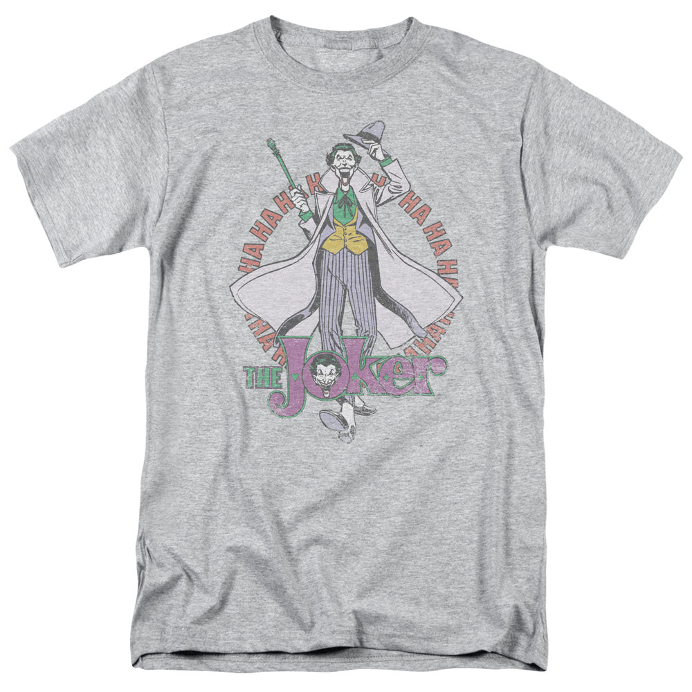 AN OFFCIALLY LICENSED DC MANIACAL MEN'S REGULAR FIT T-SHIRT ATHLETIC HEATHER